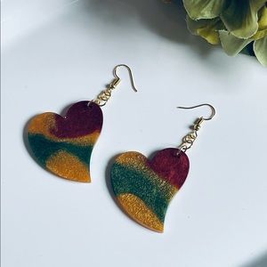 Handmade heart earrings
